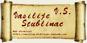 Vasilije Stublinac vizit kartica